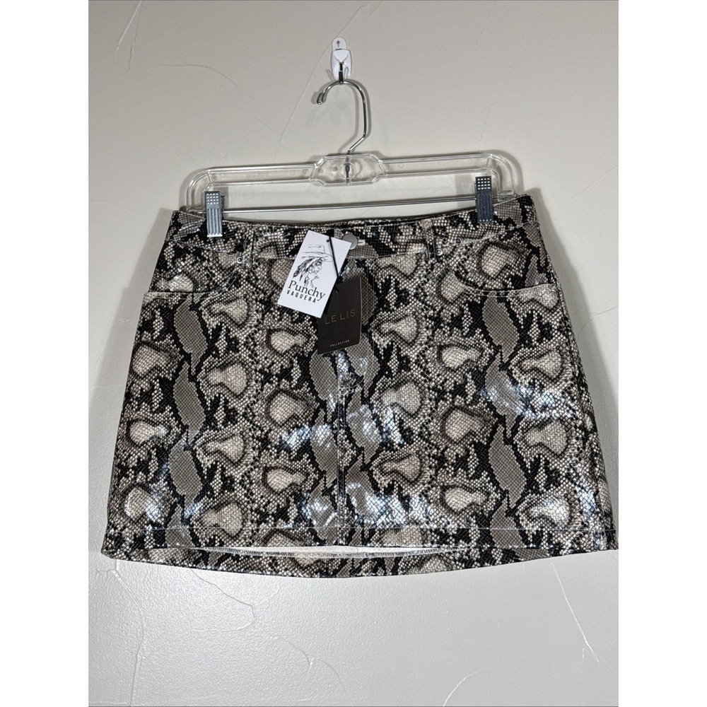 Le Lis Faux Leather Mini Skirt The Viper Snake Size Medium NWT